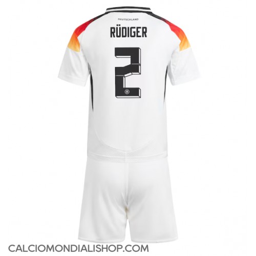 Maglie da calcio Germania Antonio Rudiger #2 Prima Maglia Bambino Europei 2024 Manica Corta (+ Pantaloni corti)